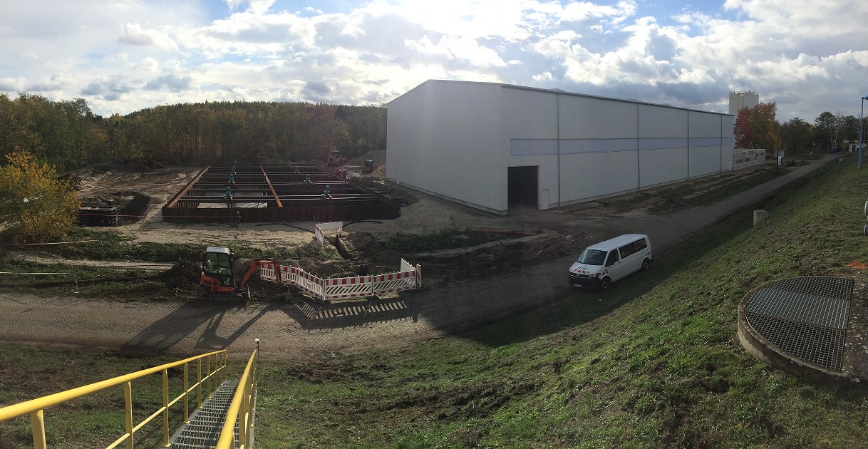 Neubau Produktionshalle mit Spundwandbehälter, Schwarze Pumpe, P.U.S.